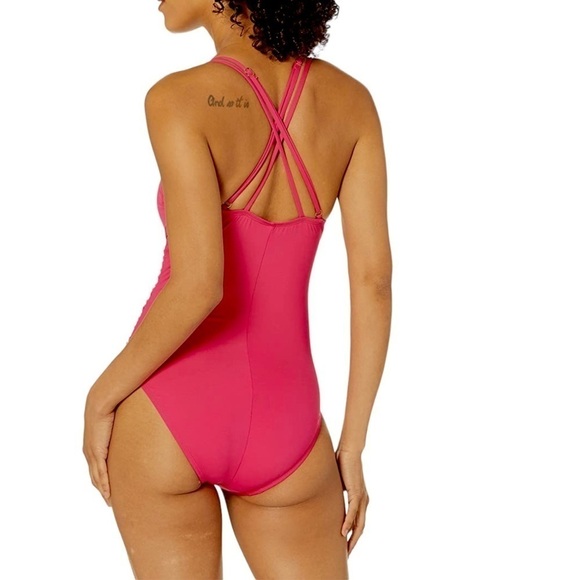 La Blanca Island Goddess Pink One Piece Double Strappy Swimwear Size 2 (… - Picture 13 of 14